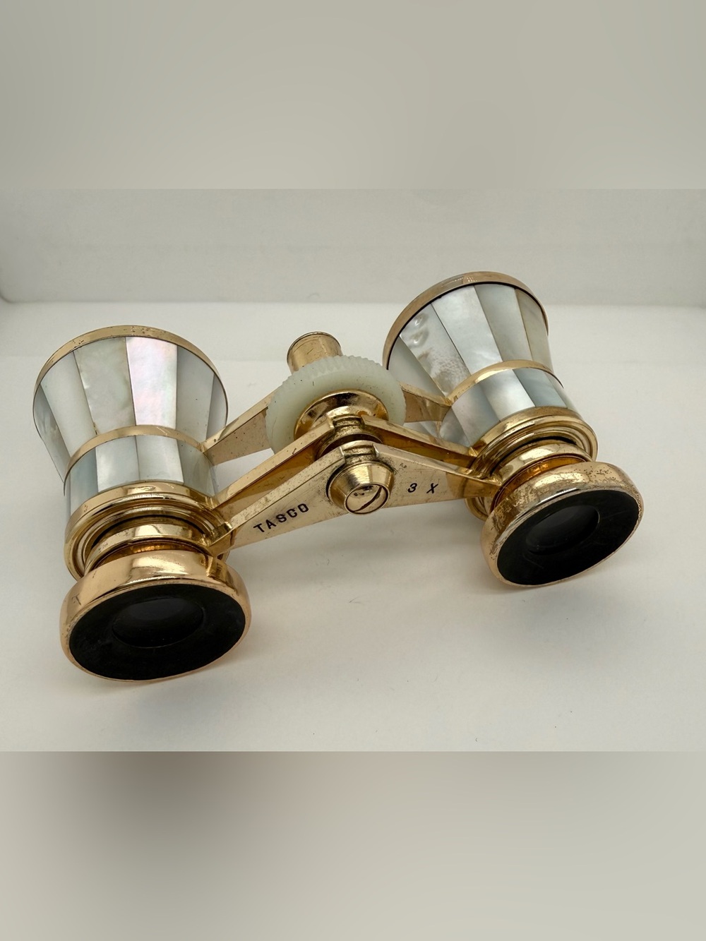 Vintage Tasco 3x Brass Mother of Pearl MOP Opera Glasses Boujee Spy Binoculars